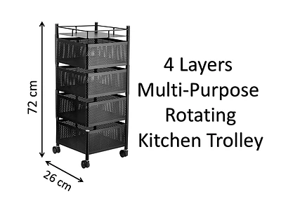 Image of Multi-Purpose Rotating Kitchen Trolley - 2