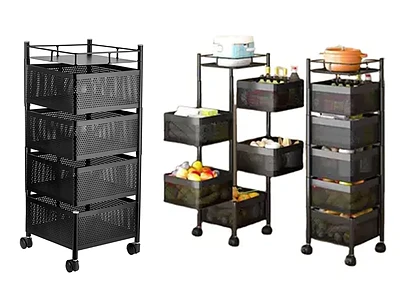 Multi-Purpose Rotating Kitchen Trolley