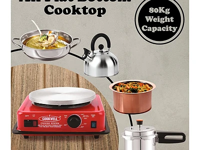 Image of COOKWELL Stainless Steel Electric Hot Plate (950W) - 5