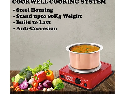 Image of COOKWELL Stainless Steel Electric Hot Plate (950W) - 4