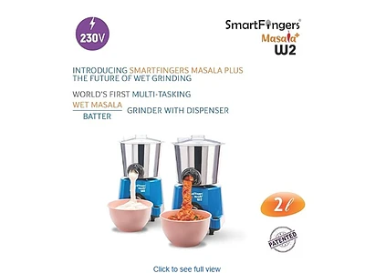 Image of SmartFingers Masala W2 Table Top Wet Grinder 2L - 5