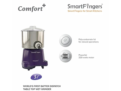 Image of SmartFingers Comfort and 3L Table Top Wet Grinder - 6