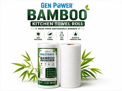 GEN POWER Bamboo Kitchen Towel Roll